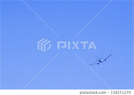 藍天和飛機（留白）－背景素材 138251270