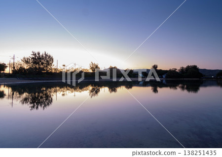The water surface shining in the morning sun 2 The water surface shining in the morning sun 2 138251435