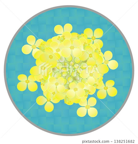 圓形背景的油菜花插圖 圓形背景的油菜花插圖 138251682