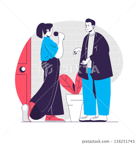 Journalism web concept. Woman journalist takes comment from man to tv show. Mass media people scene. Flat characters design for website. Vector illustration for social media promotional materials Journalism web concept. Woman journalist takes comment from man to tv show. Mass media people scene. Flat characters design for website. Vector illustration for social media promotional materials 138251743