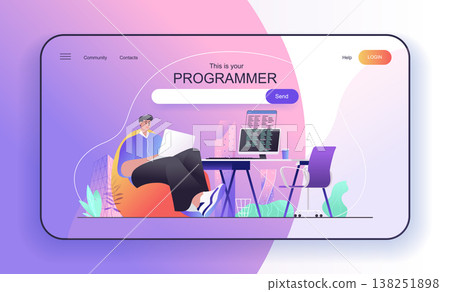 This is your Programmer concept for landing page This is your Programmer concept for landing page 138251898
