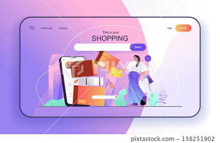This is your Shopping concept for landing page 138251902