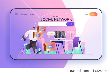 This is your Social Network concept for landing page This is your Social Network concept for landing page 138251904
