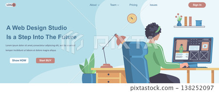 Web Design Studio Is a Step Into The Future banner concept 138252097