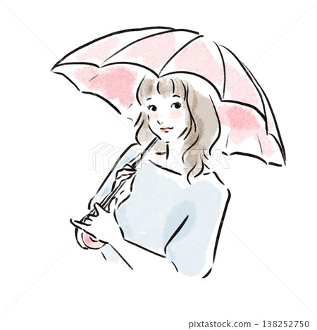 Natural-looking Japanese woman beauty illustration (watercolor style, advertising material) Natural-looking Japanese woman beauty illustration (watercolor style, advertising material) 138252750