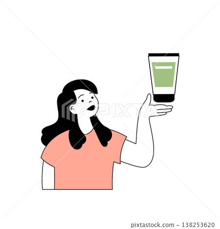 Beauty salon concept with cartoon people in flat design for web. Woman works as beautician and offering cosmetics products to clients. Vector illustration for social media banner, marketing material. Beauty salon concept with cartoon people in flat design for web. Woman works as beautician and offering cosmetics products to clients. Vector illustration for social media banner, marketing material. 138253620
