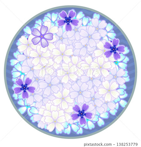 圓形背景下的苔蘚福祿考插圖 138253779