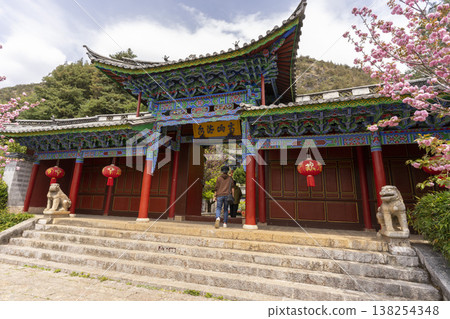 Lijiang, China - April 12, 2024 : Five Phoenix Pavilion originally named Fuyun Pavilion, is located at the northern end of Black Dragon Pool Park in Lijiang, China on April 12, 2024. 138254348