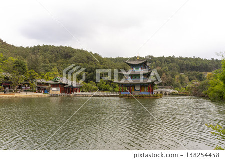The Beautiful Moon Embracing Pavilion in Dayan old town ,Lijiang, China  138254458