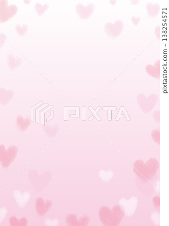 Hand-drawn background illustration with a heart pattern (pink, vertical) Hand-drawn background illustration with a heart pattern (pink, vertical) 138254571