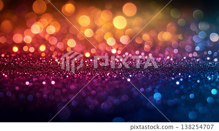 A colorful background with fantastical, iridescent glitter and bokeh. 138254707