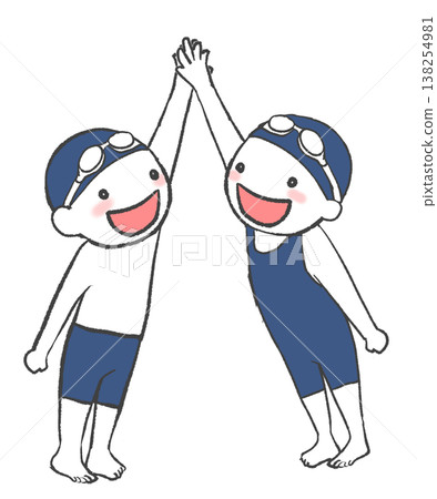 游泳俱樂部的成員們互相擊掌 138254981