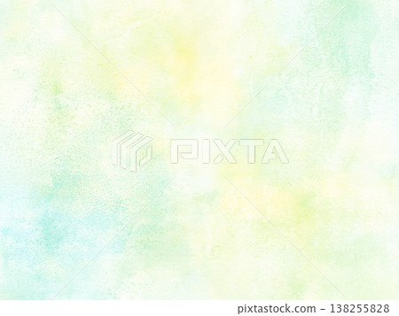 Watercolor Pastel Abstract Background: Gentle Watercolor Texture in Green, Yellow, and Blue - Natural Spring Background Material 138255828