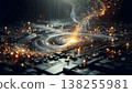 AI data cloud and digital wave of light shining in the darkness 138255981