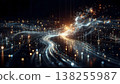 AI data cloud and digital wave of light shining in the darkness 138255987