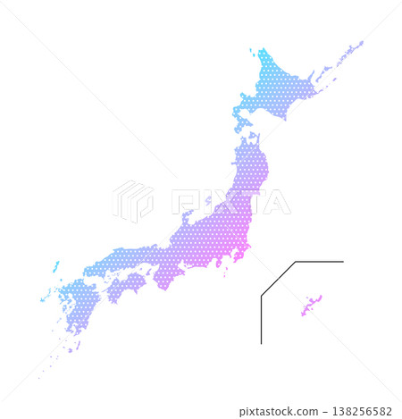 一幅色彩鮮豔的日本地圖插圖,非常可愛。 一幅色彩鮮豔的日本地圖插圖,非常可愛。 138256582