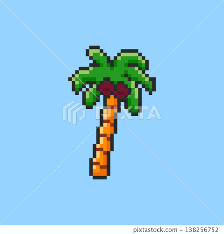 Pixel art Palm Tree game asset design Pixel art Palm Tree game asset design 138256752