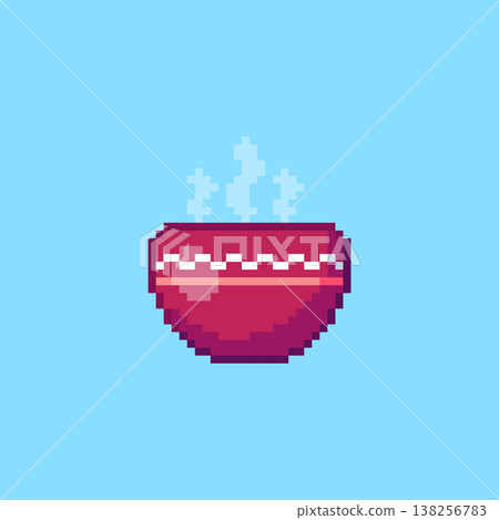 Pixel art Hot Soup Bowl game asset design Pixel art Hot Soup Bowl game asset design 138256783