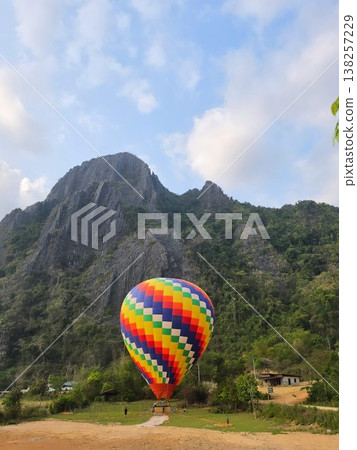 one hot air balloon 138257229