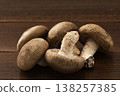 Shiitake mushrooms - background is a board 138257385