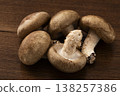 Shiitake mushrooms - background is a board 138257386