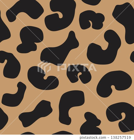 Animal Print Fashion Textile Leopard Pattern Design In Black And Tan 138257519