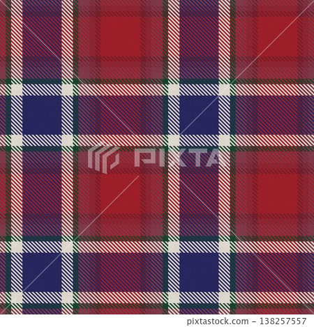 Tartan Fashion Textile Design Plaid Pattern In Red Blue And White For Apparel And Decor Classic Scottish Style Fabric Print Repeatable Texture Tartan Fashion Textile Design Plaid Pattern In Red Blue And White For Apparel And Decor Classic Scottish Style Fabric Print Repeatable Texture 138257557