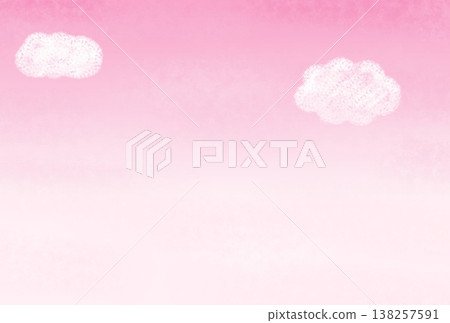天空背景上漂浮著粉紅色的雲朵。 天空背景上漂浮著粉紅色的雲朵。 138257591