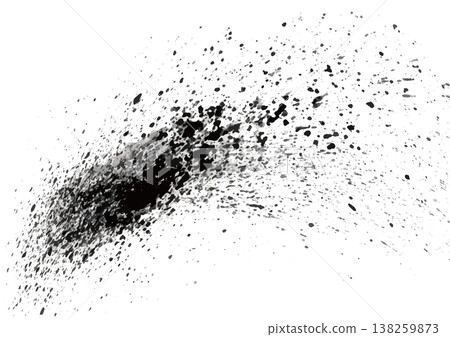 A splash of ink from the bottom left to the top right. A splash of ink from the bottom left to the top right. 138259873