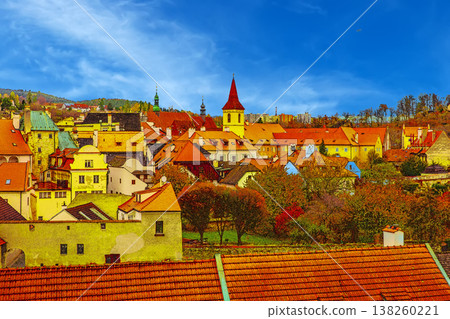 A castle built on a hill in Český Krumlov A castle built on a hill in Český Krumlov 138260221