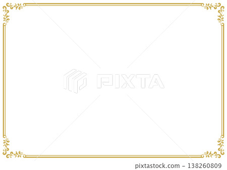 A luxurious gold decorative frame. A luxurious gold decorative frame. 138260809