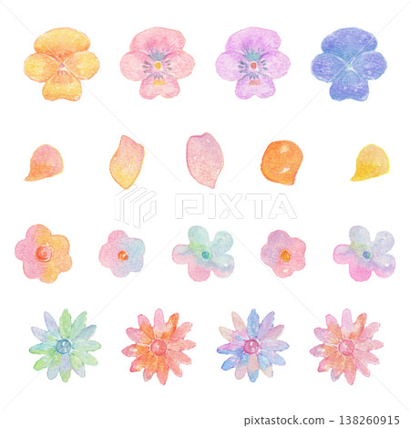 水彩花卉插圖(一套) 水彩花卉插圖(一套) 138260915