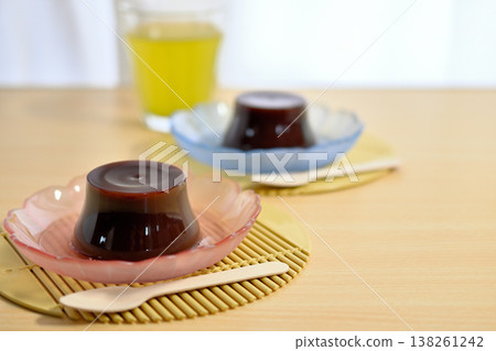 A summer staple: well-chilled mizuyokan (sweet bean jelly). 138261242