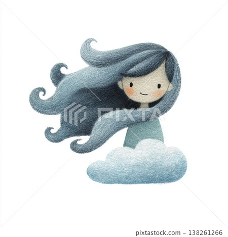 Windy weather illustration 138261266