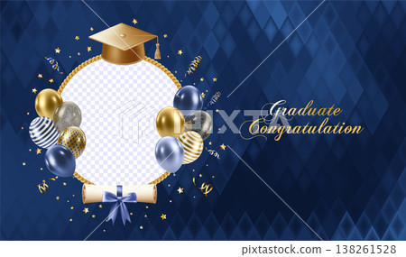 Realistic Blue graduate caps set. 3D Graduation Doctoral hat. Realistic Blue graduate caps set. 3D Graduation Doctoral hat. 138261528