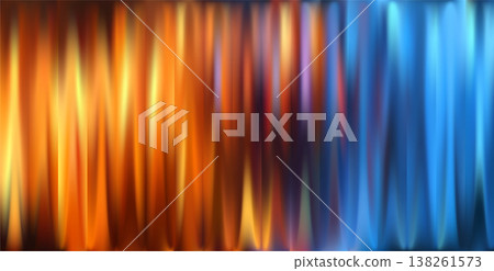 Ice fire bg. Red and blue ribbed glass background. 138261573
