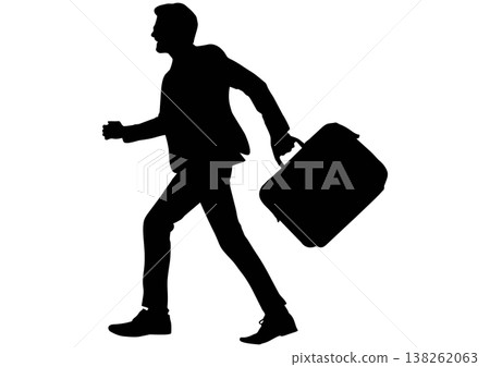Silhouette of running businessman Silhouette of running businessman 138262063