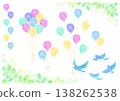 Pastel-colored balloons and a blue bird 138262538