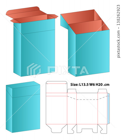 Flip Top Vertical Product Box Template Flip Top Vertical Product Box Template 138262923