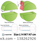 Semicircle Food Box Dieline Template 138262926