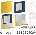 Square Frame Box with Sleeve Dieline Template 138262929