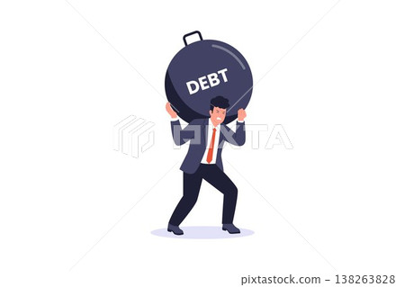 Financial Default Risk and Heavy Debt Burden Illustration Financial Default Risk and Heavy Debt Burden Illustration 138263828