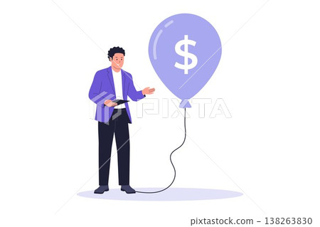 Financial Market Bubble and Overvalued Asset Inflation Concept Financial Market Bubble and Overvalued Asset Inflation Concept 138263830