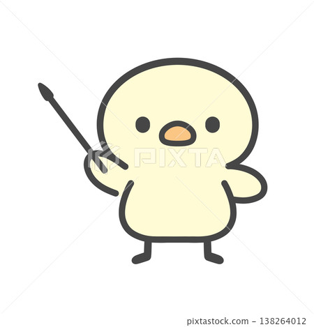 Hand-drawn illustration of a chick explaining something with a pointer stick. Suitable for presentations, classes, meetings, business, and educational materials. Hand-drawn illustration of a chick explaining something with a pointer stick. Suitable for presentations, classes, meetings, business, and educational materials. 138264012