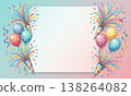 Birthday illustration with balloons and confetti. 138264082