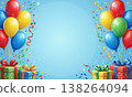 Birthday illustration with balloons and gifts. 138264094
