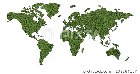 World Map Triangles Background Illustration 138264117