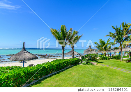 毛里求斯美麗的海灘景色 毛里求斯美麗的海灘景色 138264501