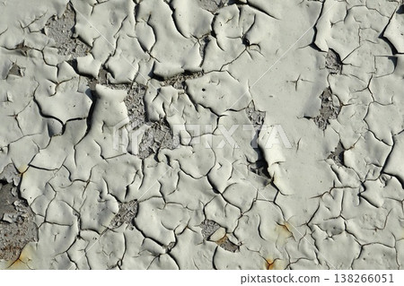 Thick Gray Cracked Paint Peeling and Lifting, Dramatic Dimension 138266051
