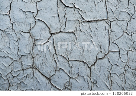 Blue Gray Cracked Paint with Polygonal Segments, Medium Scale We 138266052